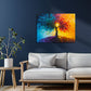 Buntes Baum Wandbild als moderner Farbakzent im Wohnraum