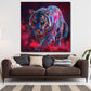 Leuchtender Tiger Farbenrausch Rauchbewegung Wandbild