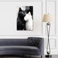 Liebevolle Katzen schwarz weiß in Harmonie Wandbild