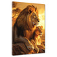 Löwe und Löwin majestätische Raubkatzen Afrika Wandbild