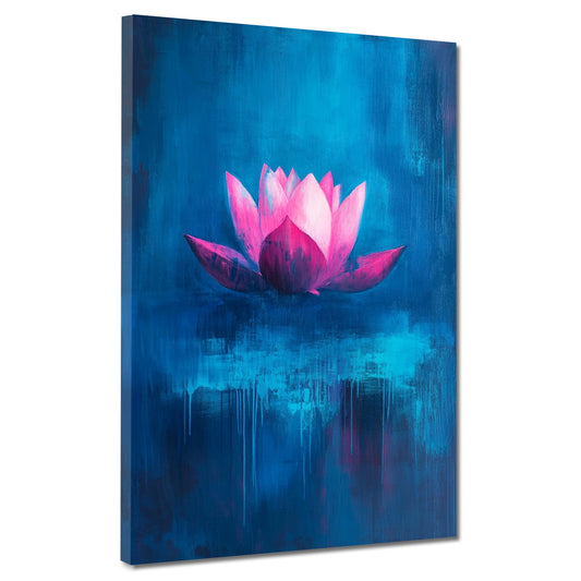 Lotusblume abstrakt Pink Blau Harmonie Wandbild