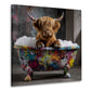 Lustiges Rind in Street Art Badewanne Wandbild