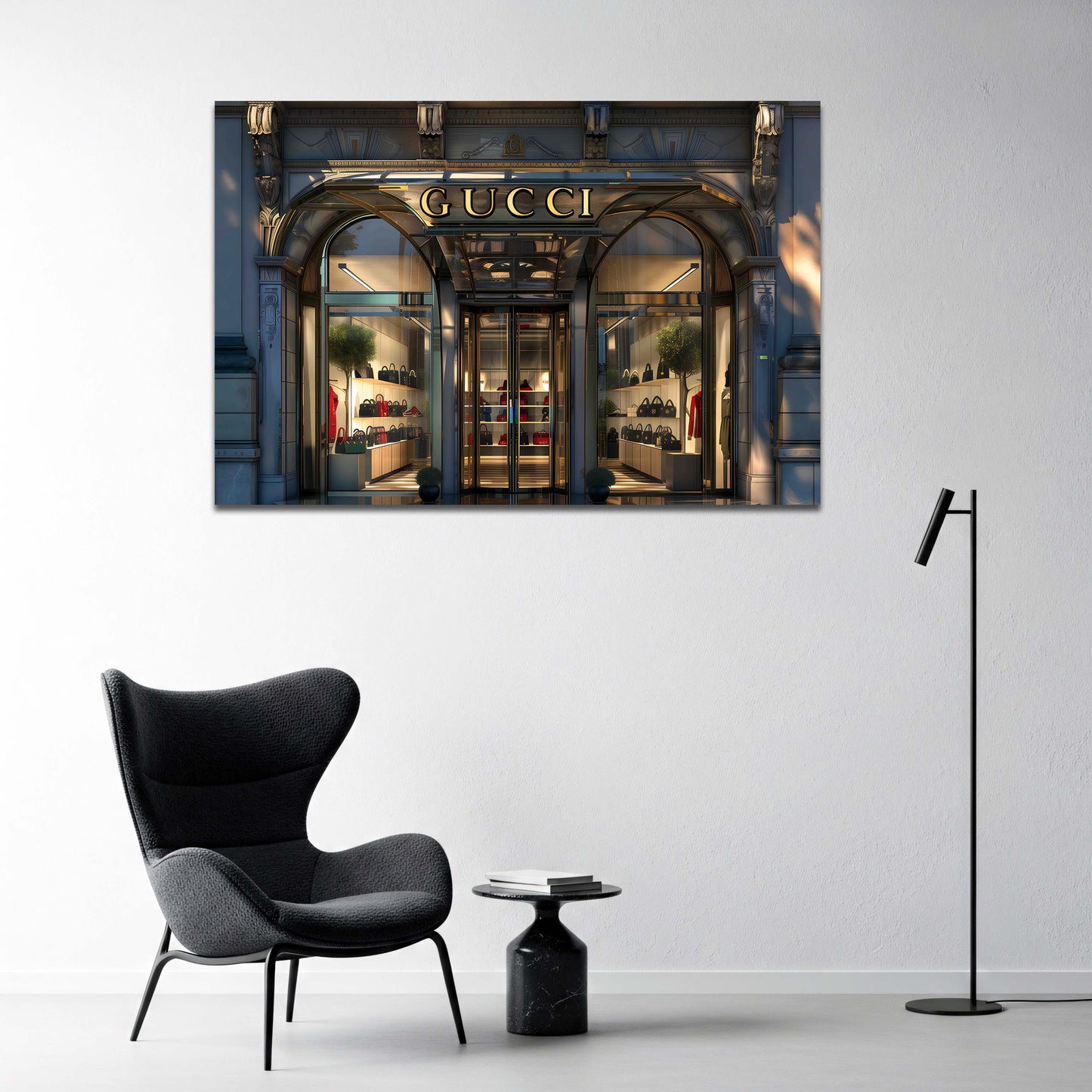 Luxus Laden Vitrine für elegante Handtaschen Mode Wandbild