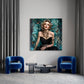 Madonna Fashion Porträt elegant mit Schmetterlingen Wandbild