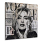 Madonna Porträt schwarz weiß mit starkem Ausdruck Wandbild