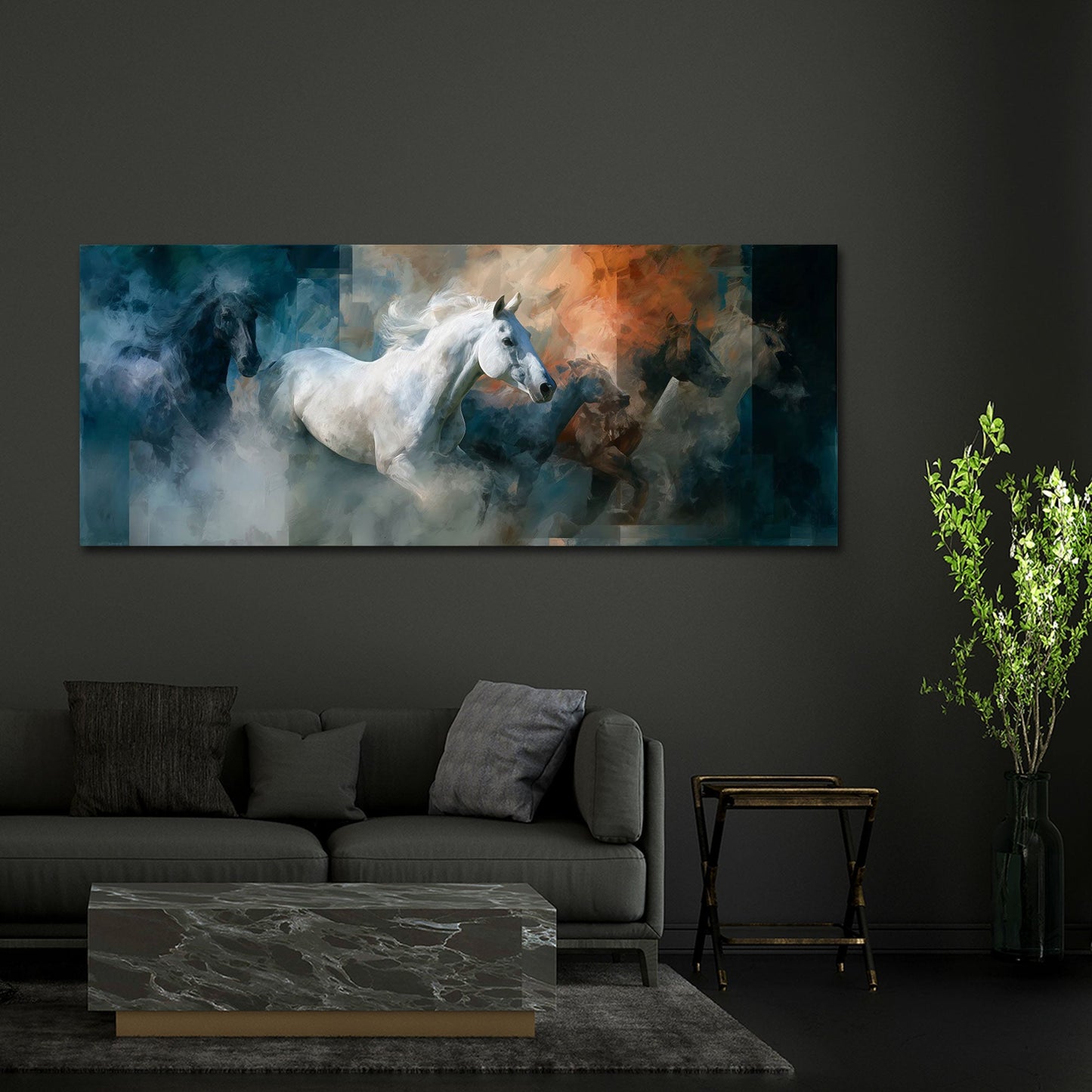 Majestätische Pferde in ausdrucksstarker Malerei Wandbild