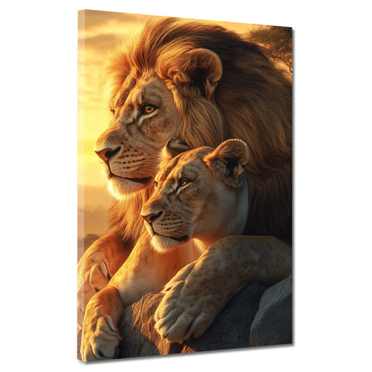 Löwen Majestätische Raubkatzen Wandbild