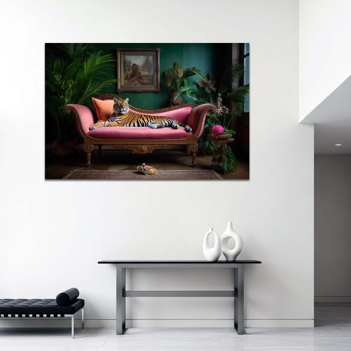 Majestätischer Tiger im Luxus Stilvolle Wohnkunst Wandbild