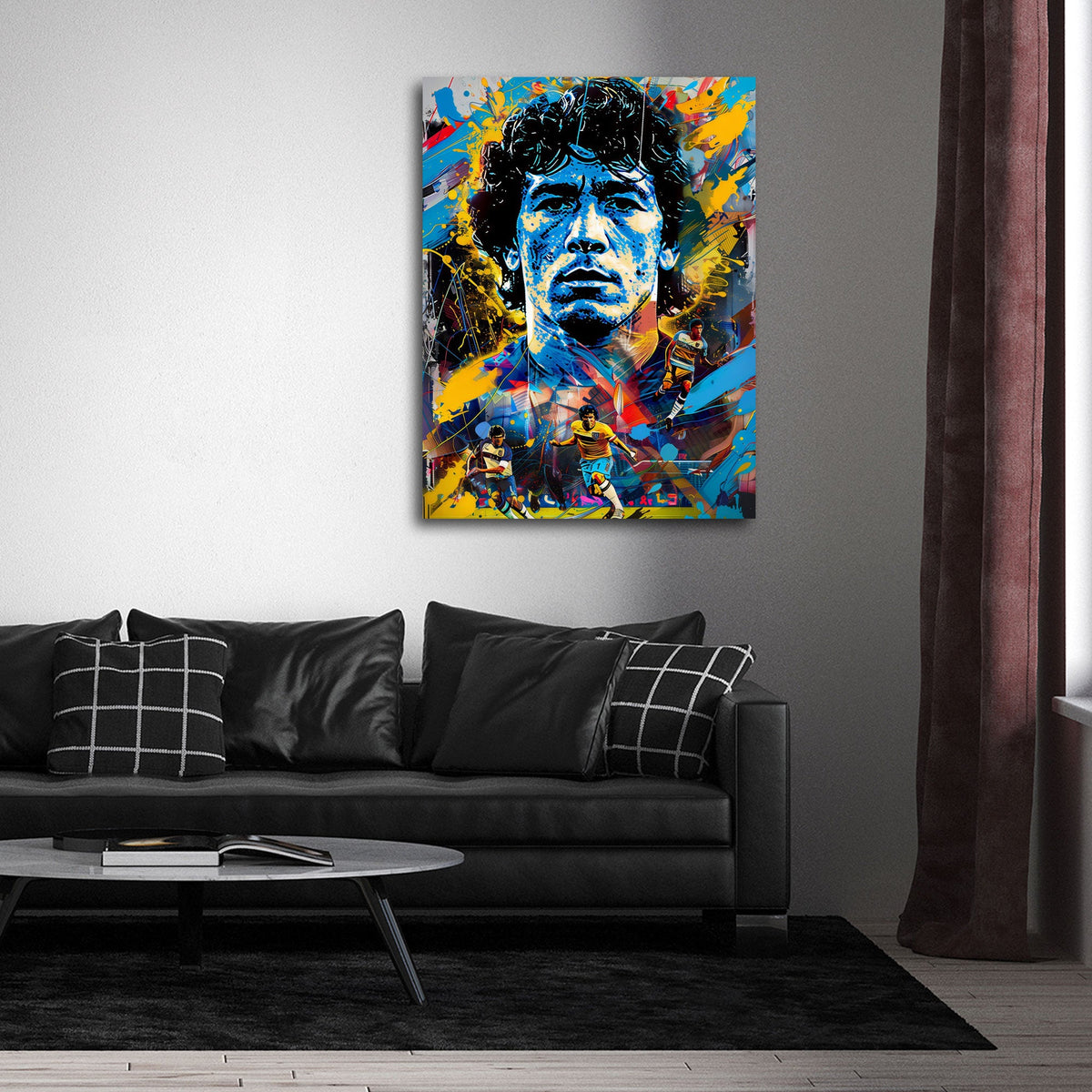 Fußball Pop Art Wandbild im Hochformat im Jugendzimmer