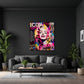 Pinkes Pop Art Wandbild im Hochformat im Wohnraum