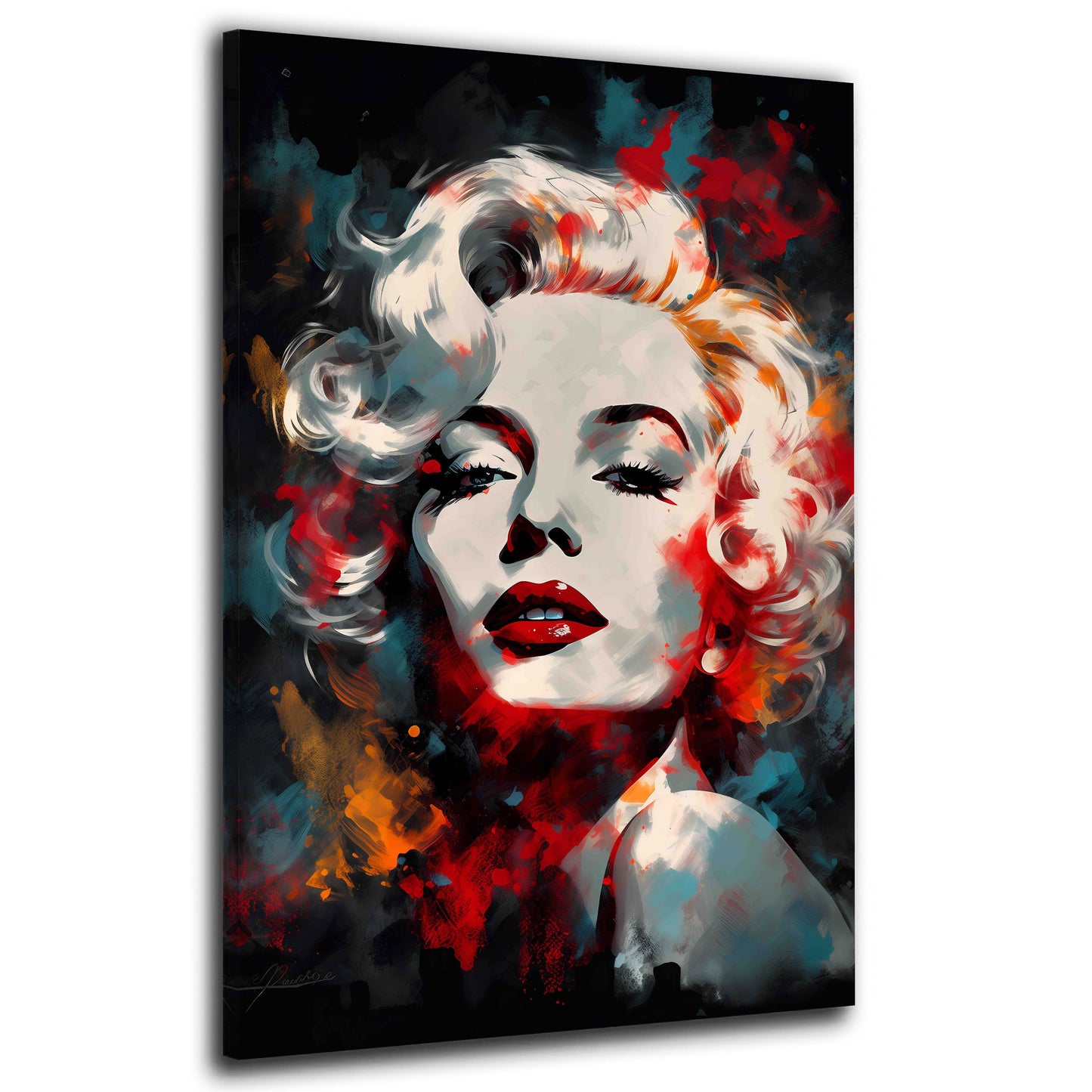 Marilyn modernes Gesicht in expressiver Kunst Wandbild
