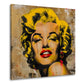 Marilyn Pop Art Porträt mit gelben Haaren Wandbild