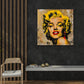 Marilyn Pop Art Porträt mit gelben Haaren Wandbild