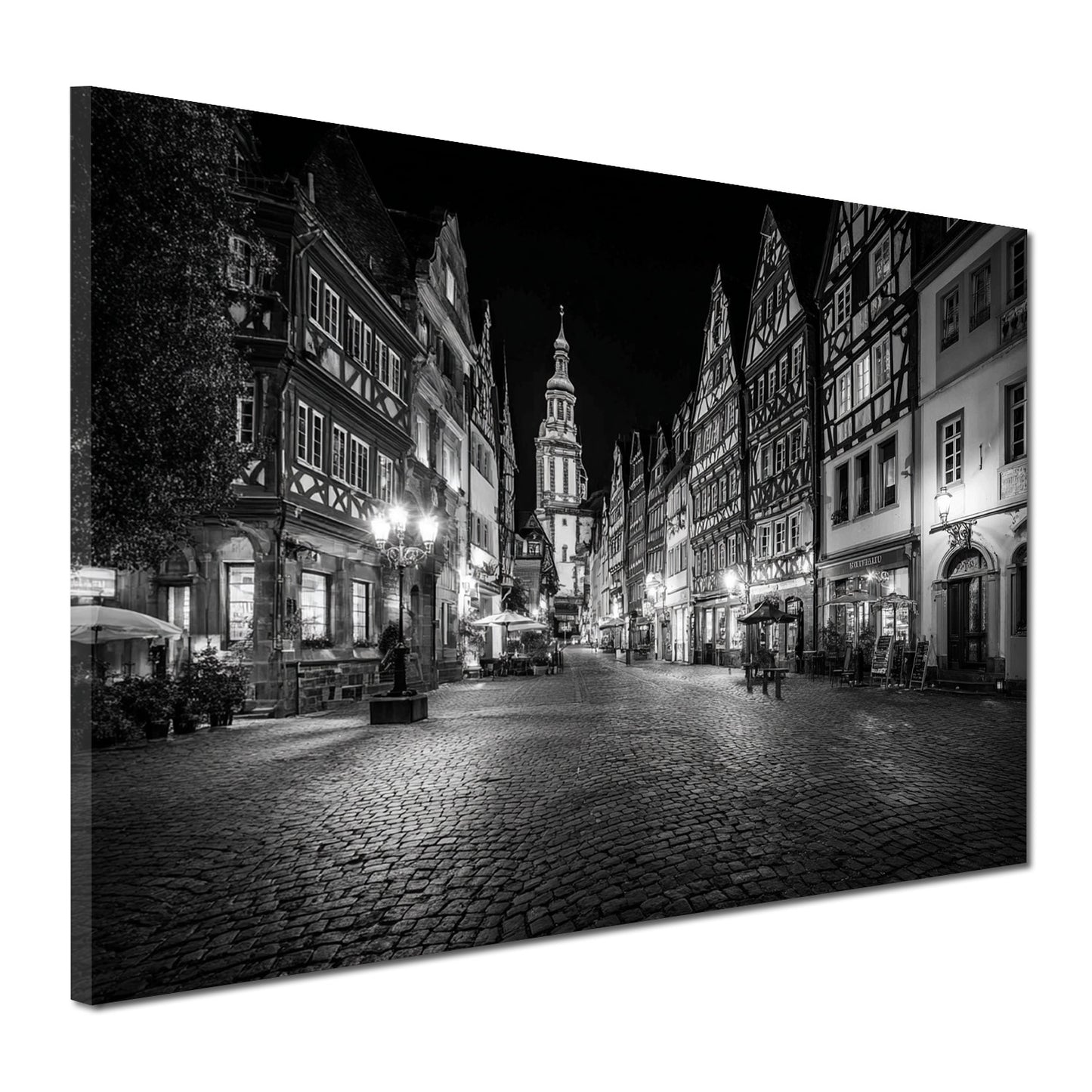 Marktplatz Mainz schwarz weiß historische Architektur Wandbild