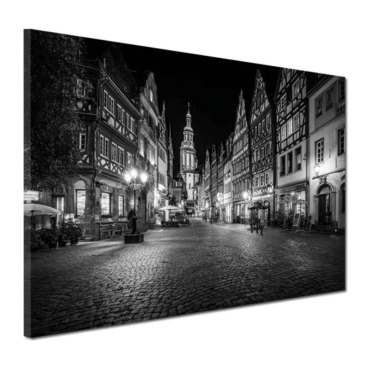 Marktplatz Mainz schwarz weiß historische Architektur Wandbild