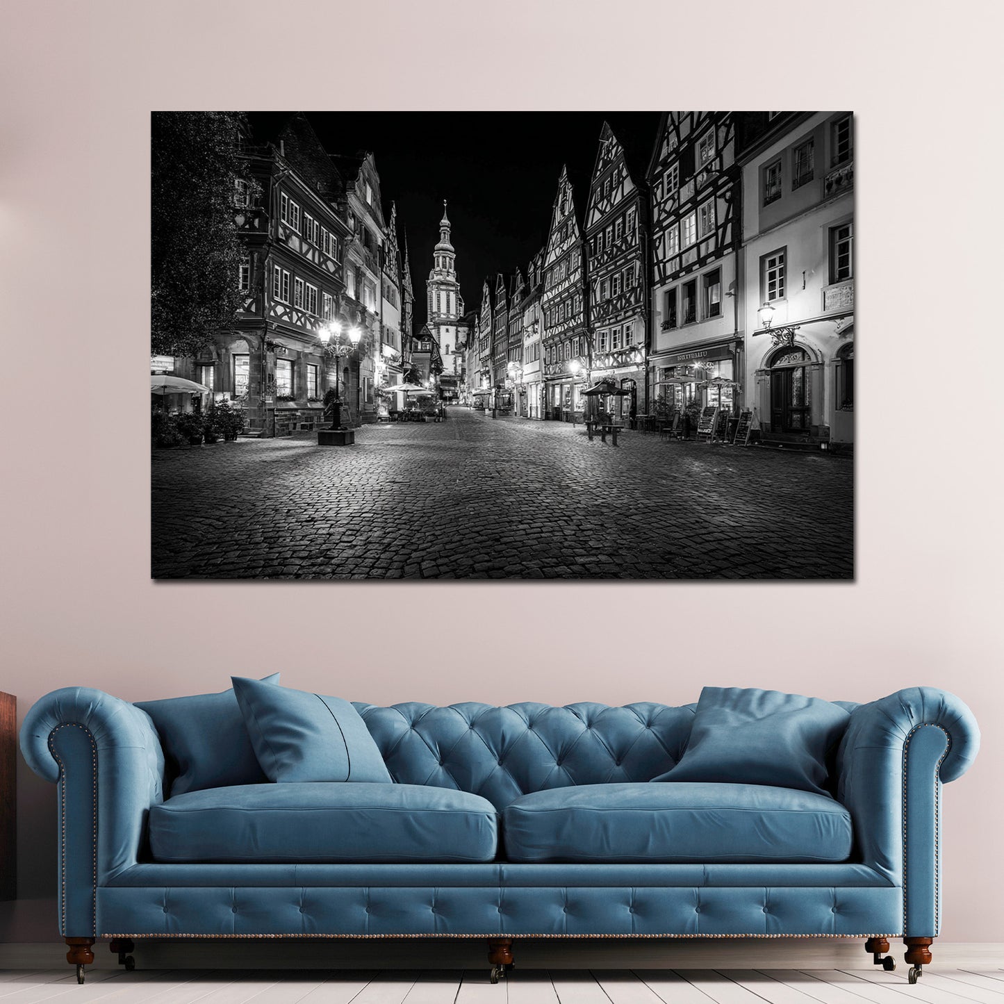 Marktplatz Mainz schwarz weiß historische Architektur Wandbild