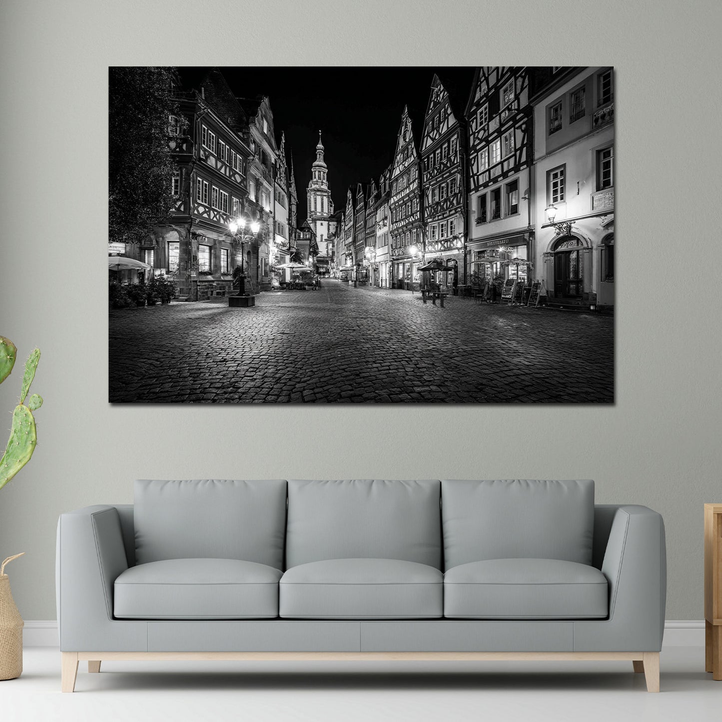 Marktplatz Mainz schwarz weiß historische Architektur Wandbild