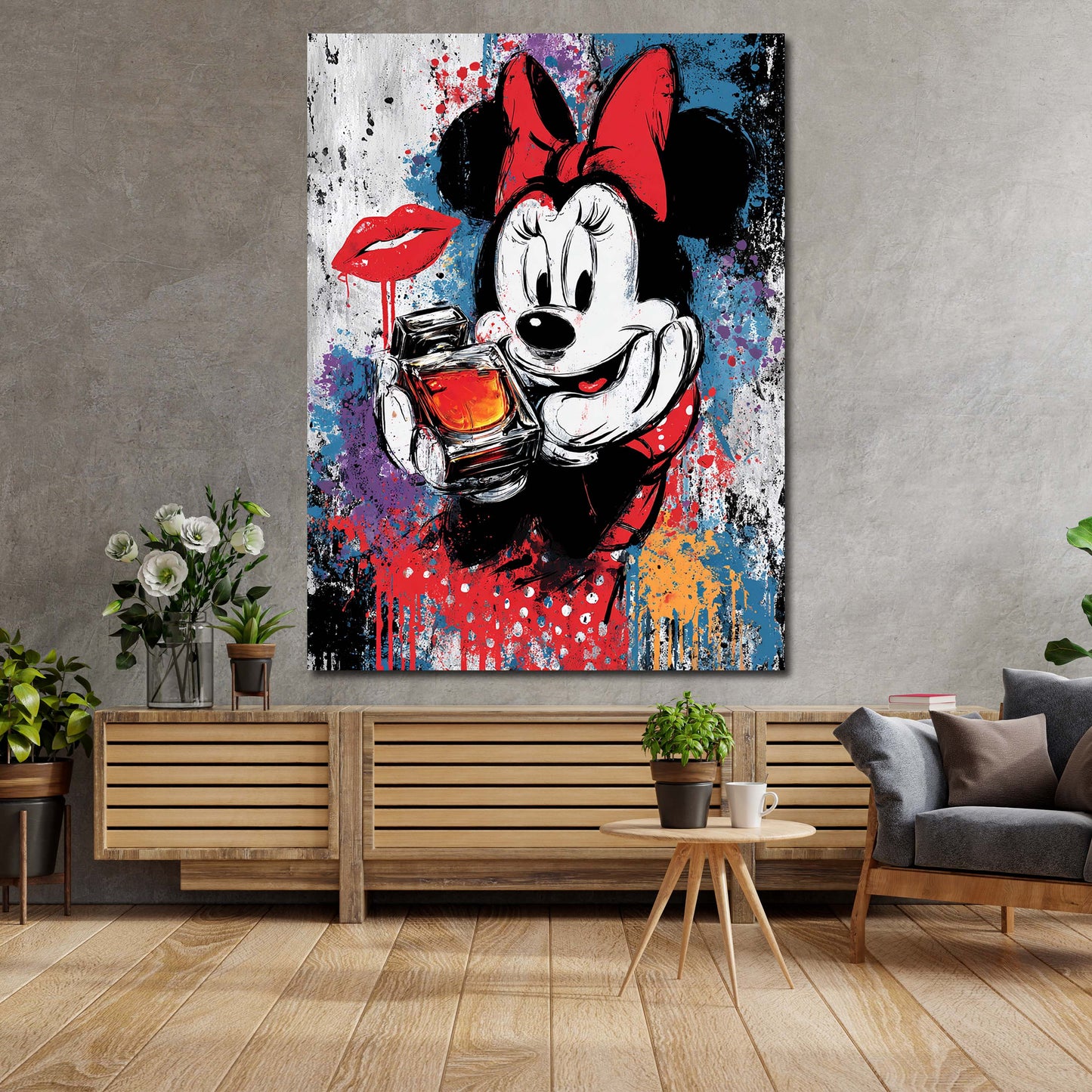 Maus Mode Parfümflakon Kuss Wandbild