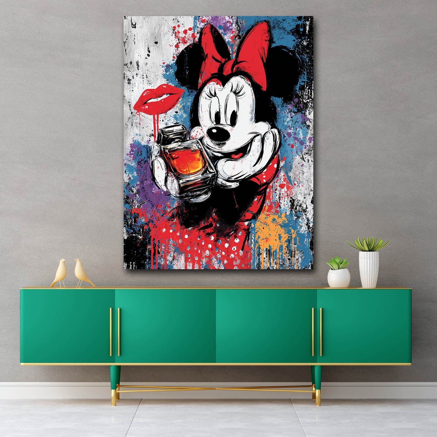 Maus Mode Parfümflakon Kuss Wandbild