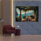Italien mediterrane Idylle Segelboote Pergola Wandbild