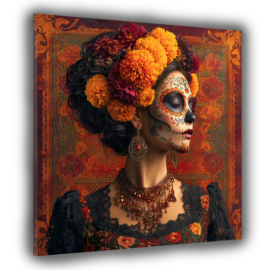 La Catrina mexikanische Kultur Frau mit Totenkopf Make-up Wandbild