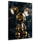 Wandbild mit goldener Maus Skulptur im Designer-Look