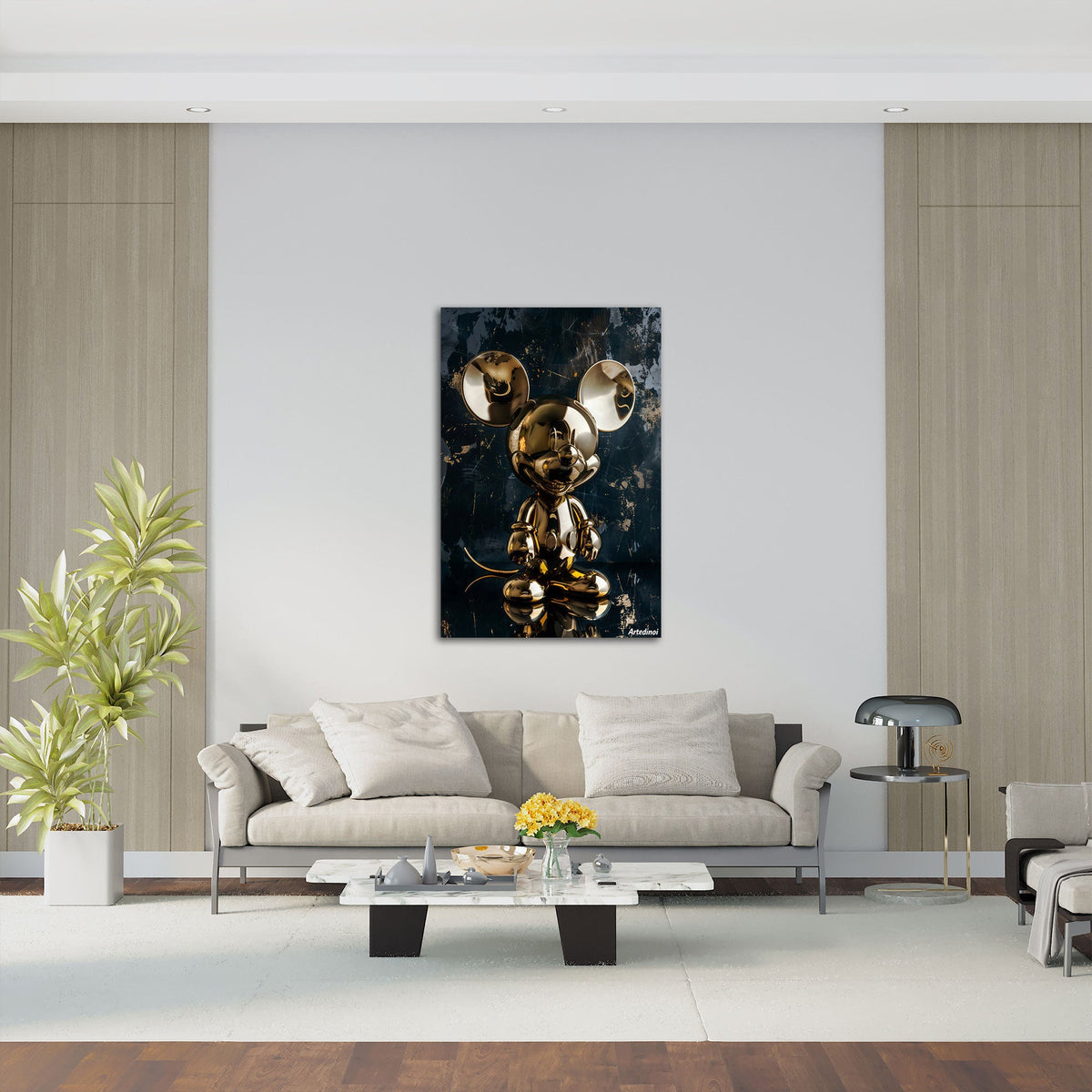 Edles Pop Art Wandbild als Blickfang im modernen Wohnraum
