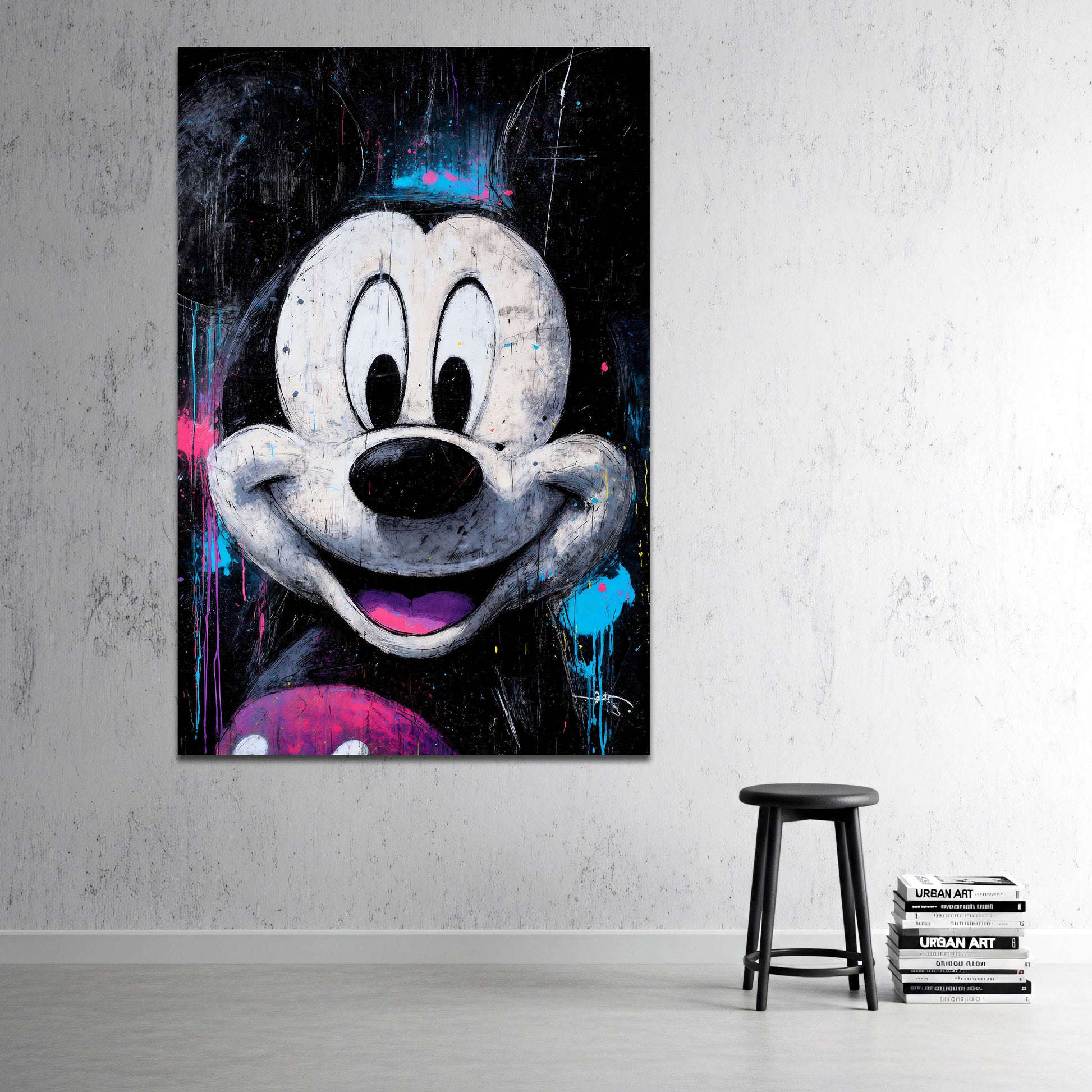 Mickey Graffiti Portrait Wandbild