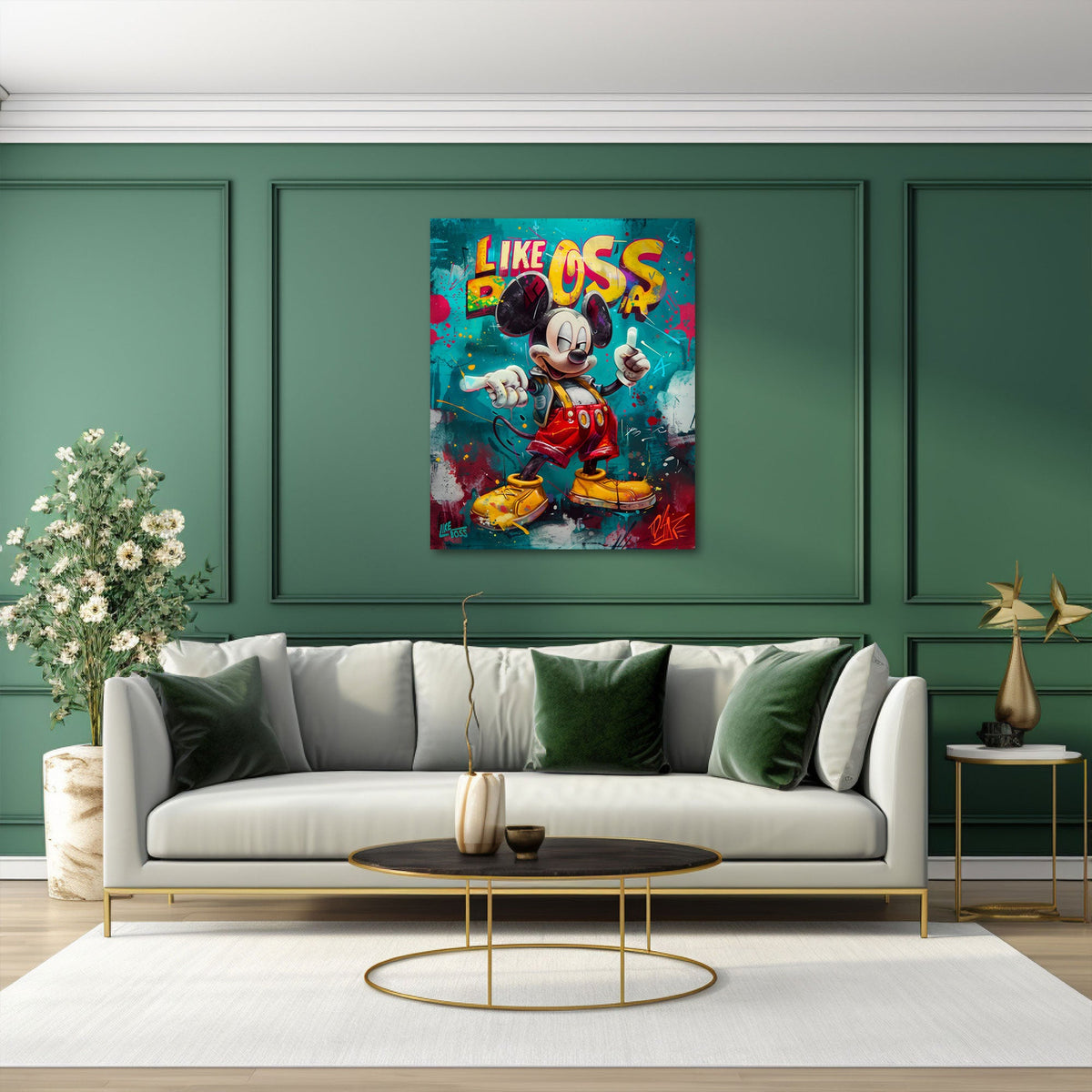 Buntes Comic Wandbild im Hochformat im Jugendzimmer