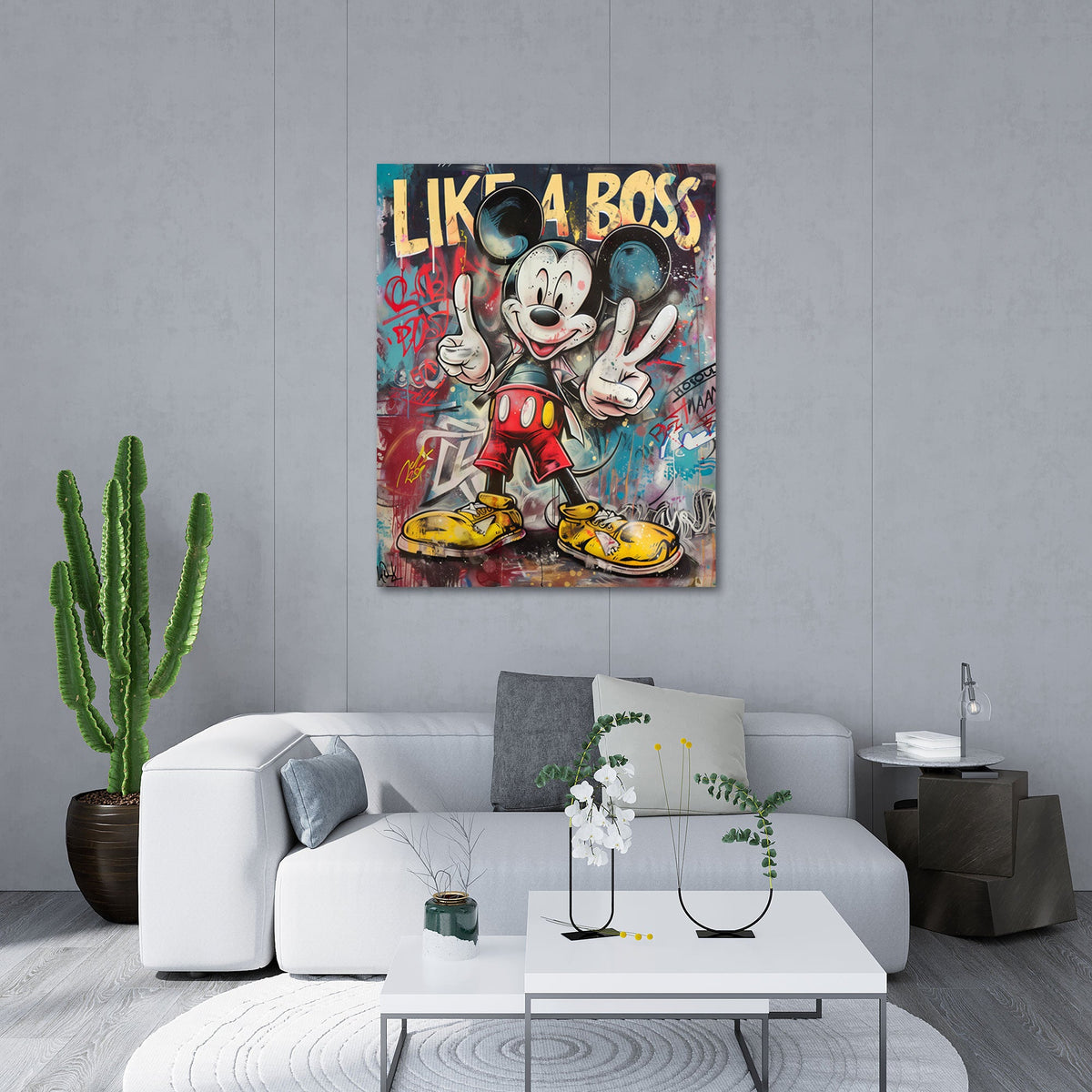 Buntes Comic Wandbild im Hochformat im Jugendzimmer