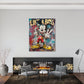 Detailansicht Comic Wandbild mit Graffiti und gelbem Schriftzug