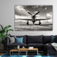 Schwarz-Weiß Flugzeug Wandbild im modernen Büro