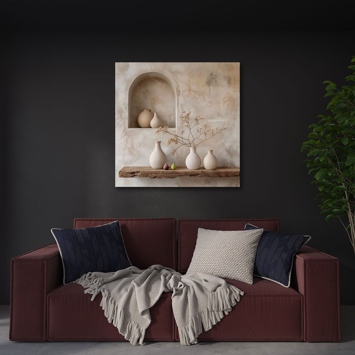 Ruhiges Stillleben-Wandbild im Schlafzimmer