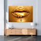 Lippen Gold Style Wandbild Kunstwerk