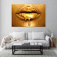 Lippen Gold Style Wandbild Kunstwerk