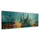 Panorama Wandbild München Skyline in Türkis und Gold
