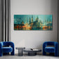 Detailansicht München Panorama Wandbild mit Türmen und Lichtern