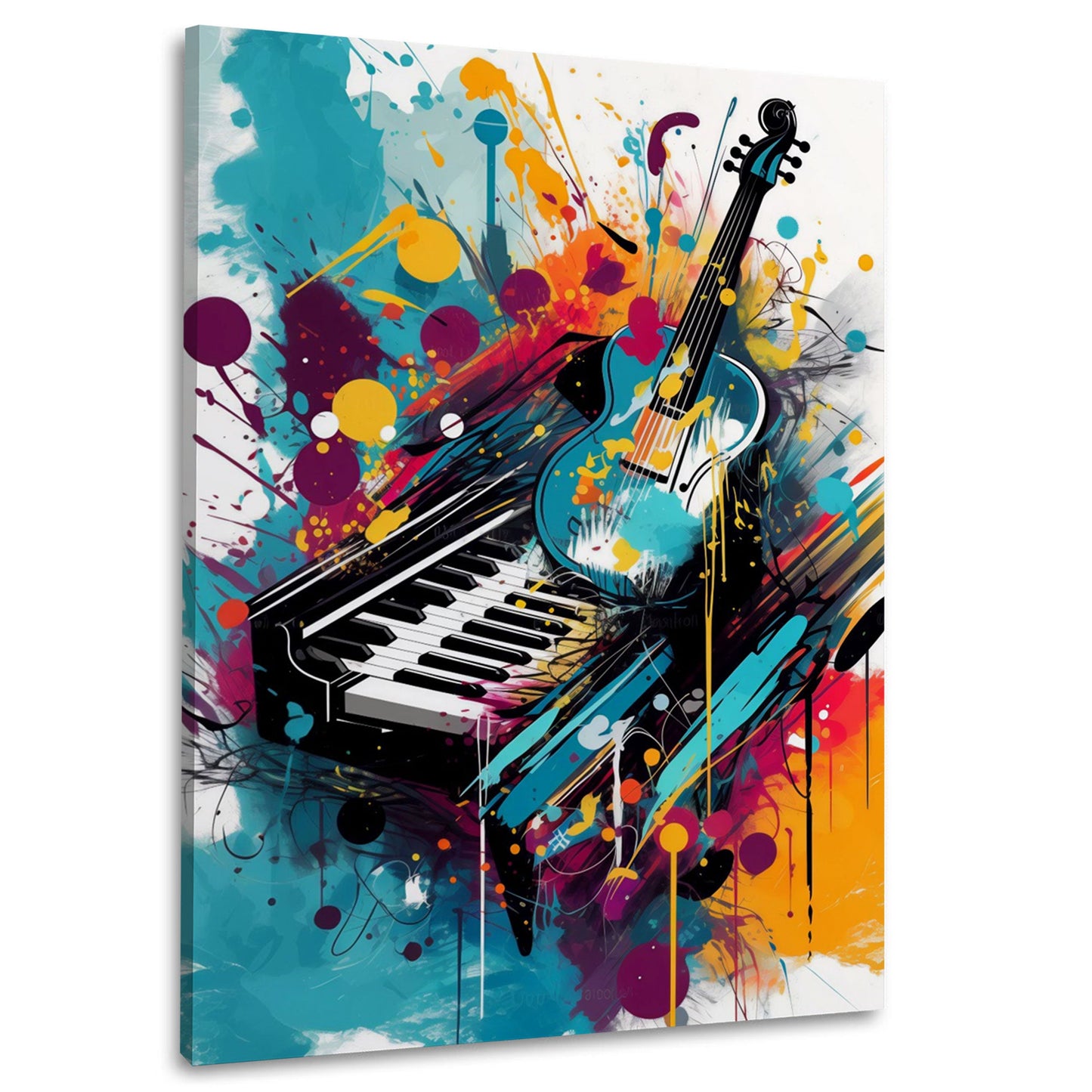 Musikinstrumente in lebendiger Komposition Wandbild