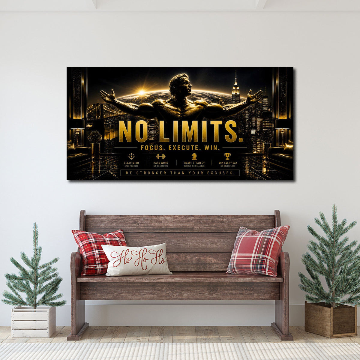 No Limits Wandbild im Fitnessraum