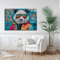 Street Art Panda Wandbild über dem Sofa im Wohnzimmer