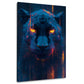Panther Kopf Neon Licht Augen futuristisch Wandbild
