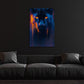 Panther Porträt mit leuchtenden Augen Neon Licht Wandbild
