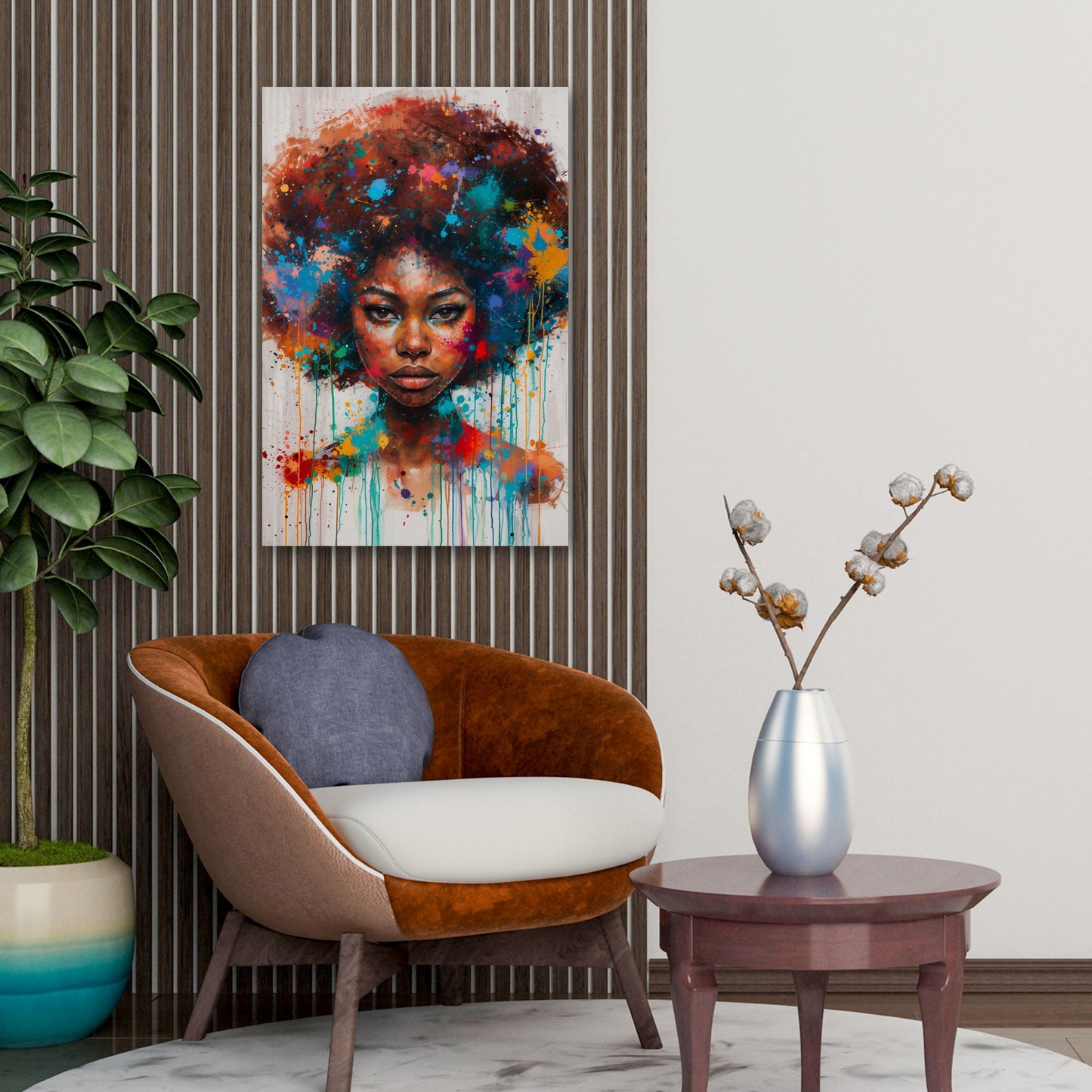Pop Art afrikanische Frau Gesicht abstrakt Wandbild
