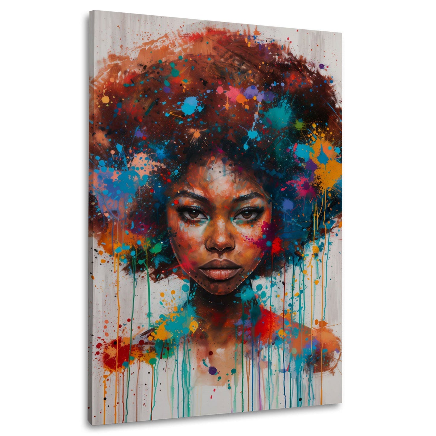 Pop Art afrikanische Frau Gesicht abstrakt Wandbild