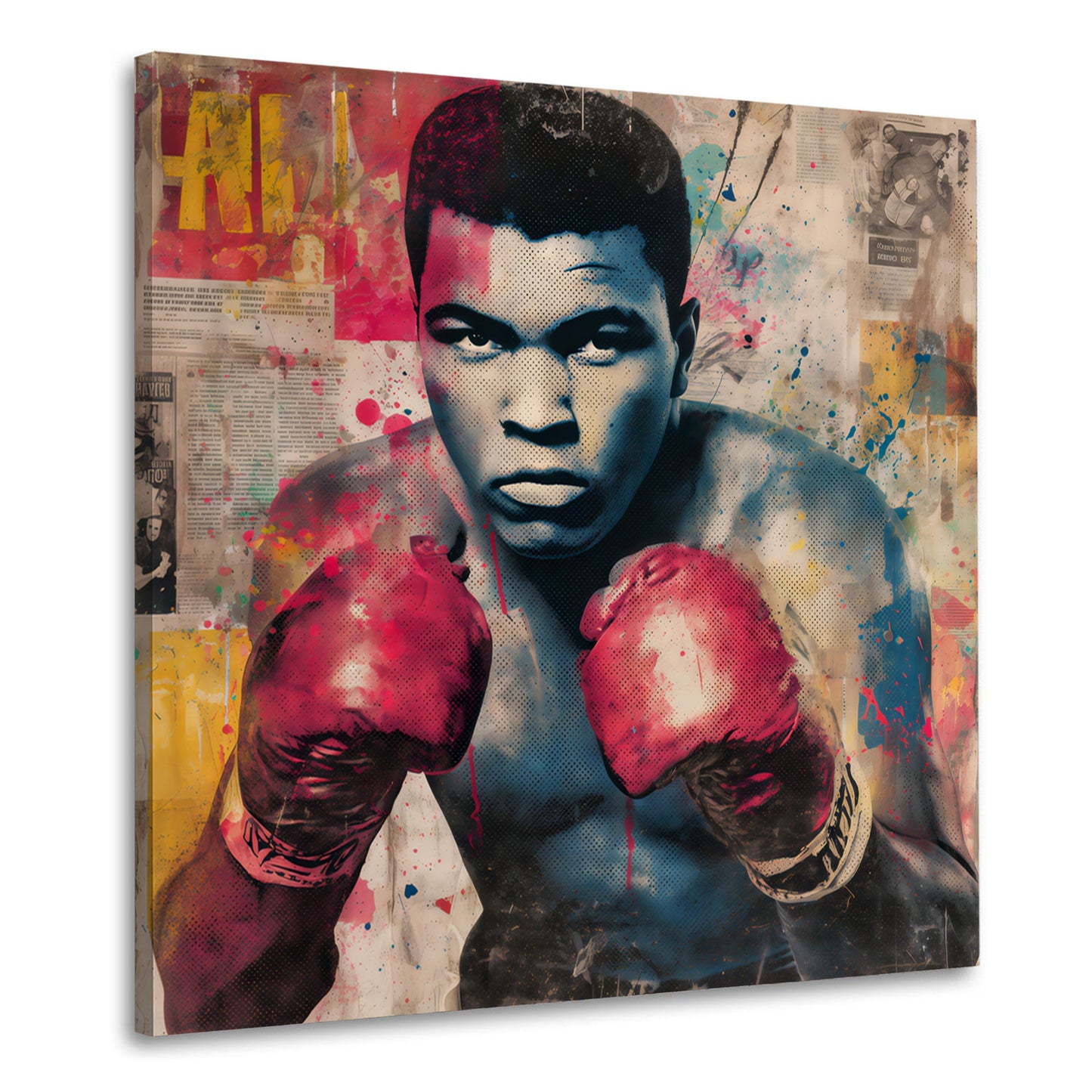 Pop Art Ali Boxer Ikone kraftvoll und modern Wandbild