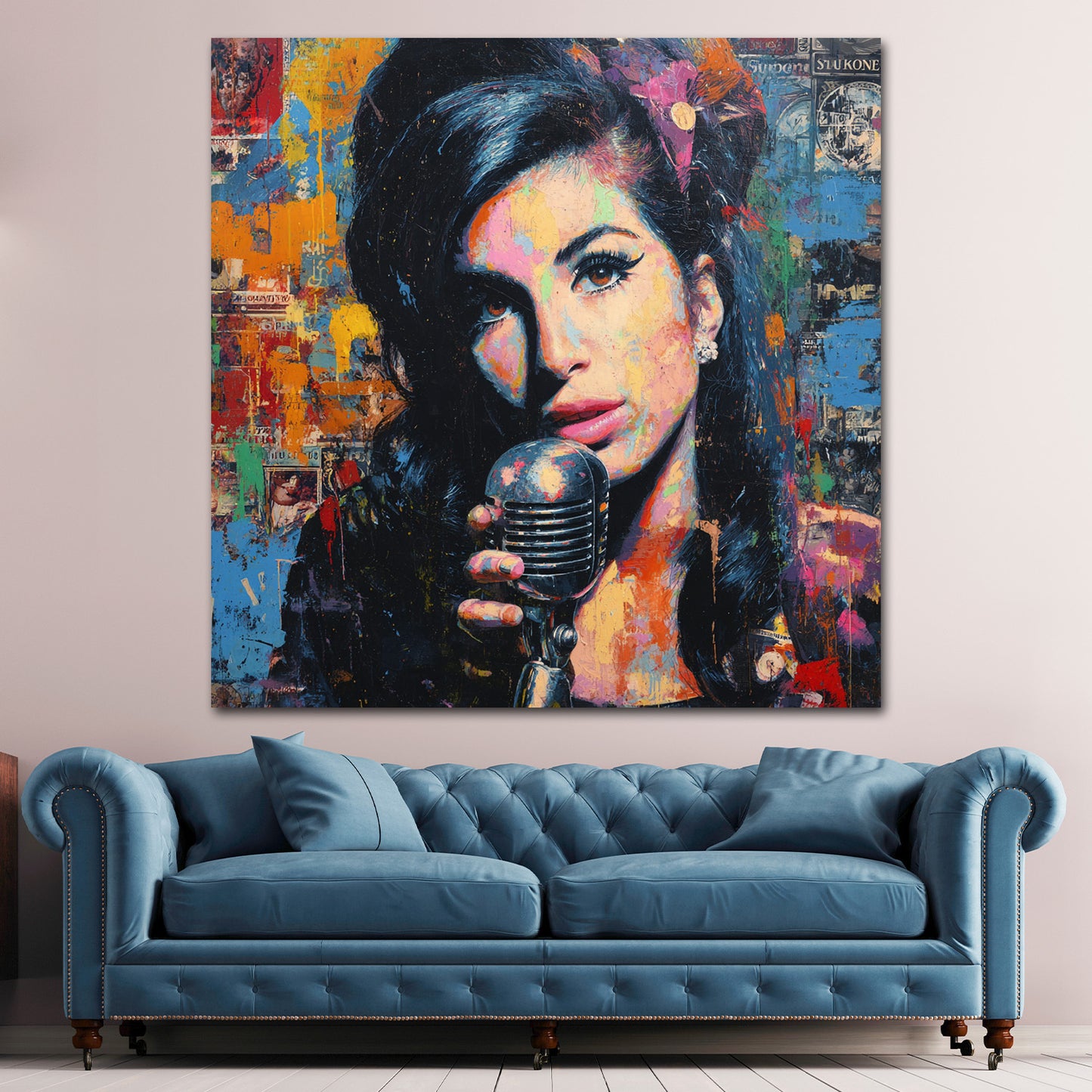 Pop Art Amy Porträt Vintage Style Wandbild