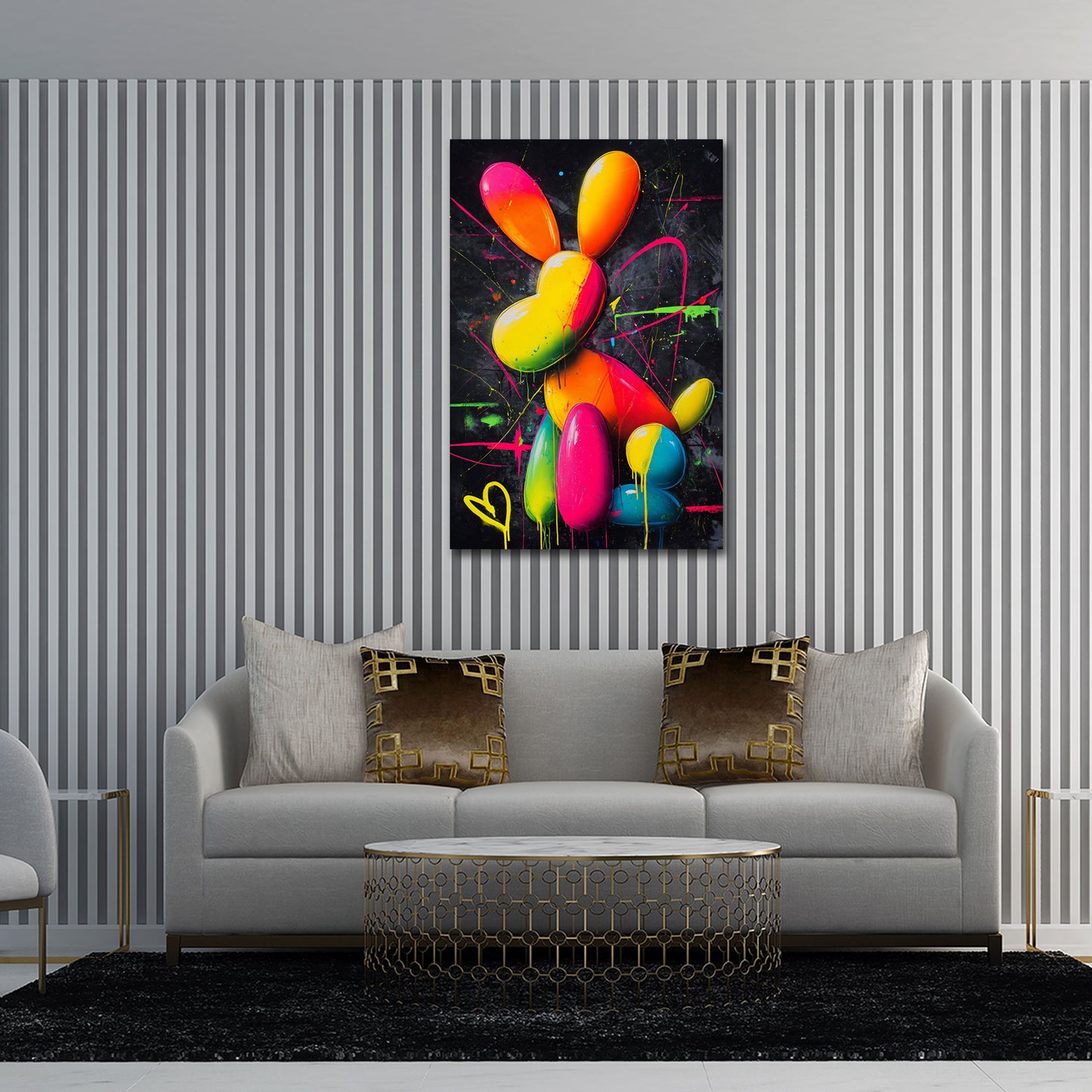 Pop Art Ballon Tier Splash Effekt kreatives Design Wandbild