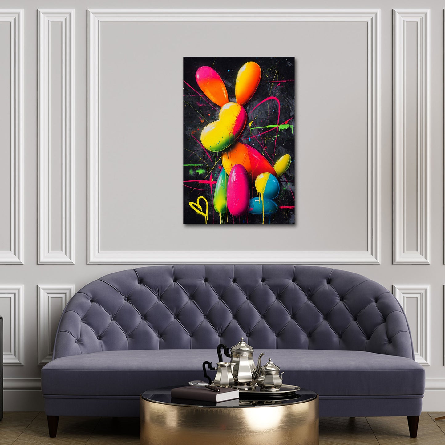 Pop Art Ballon Tier Splash Effekt kreatives Design Wandbild