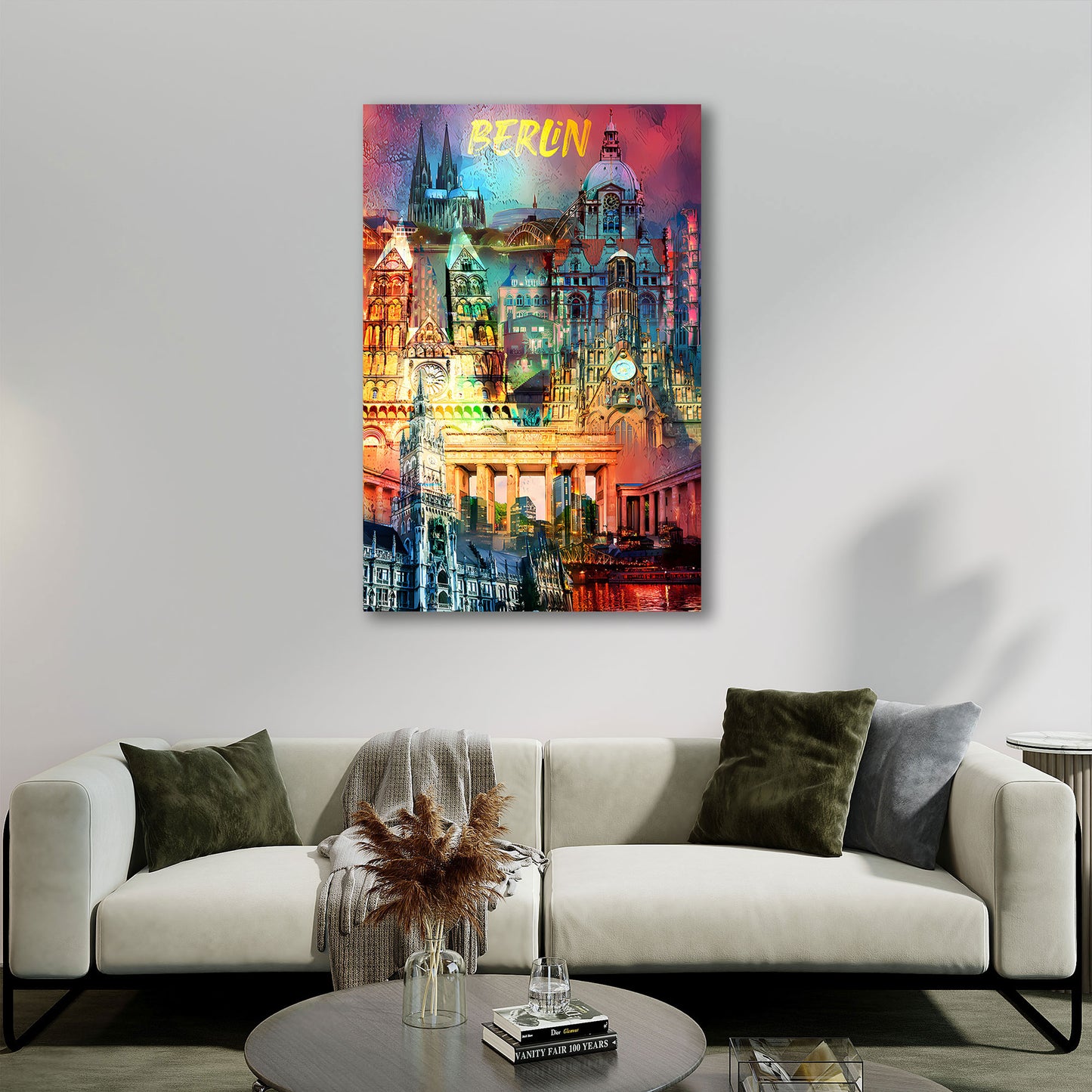 Pop Art Berlin Stadt Sehenswürdigkeiten Skyline Wandbild