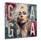 Pop Art blonde Gaga Porträt mit Typografie Wandbild